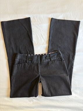 Flirtatious Black Shimmer Flare Trousers Y2K Low Rise Dark Academia Vintage